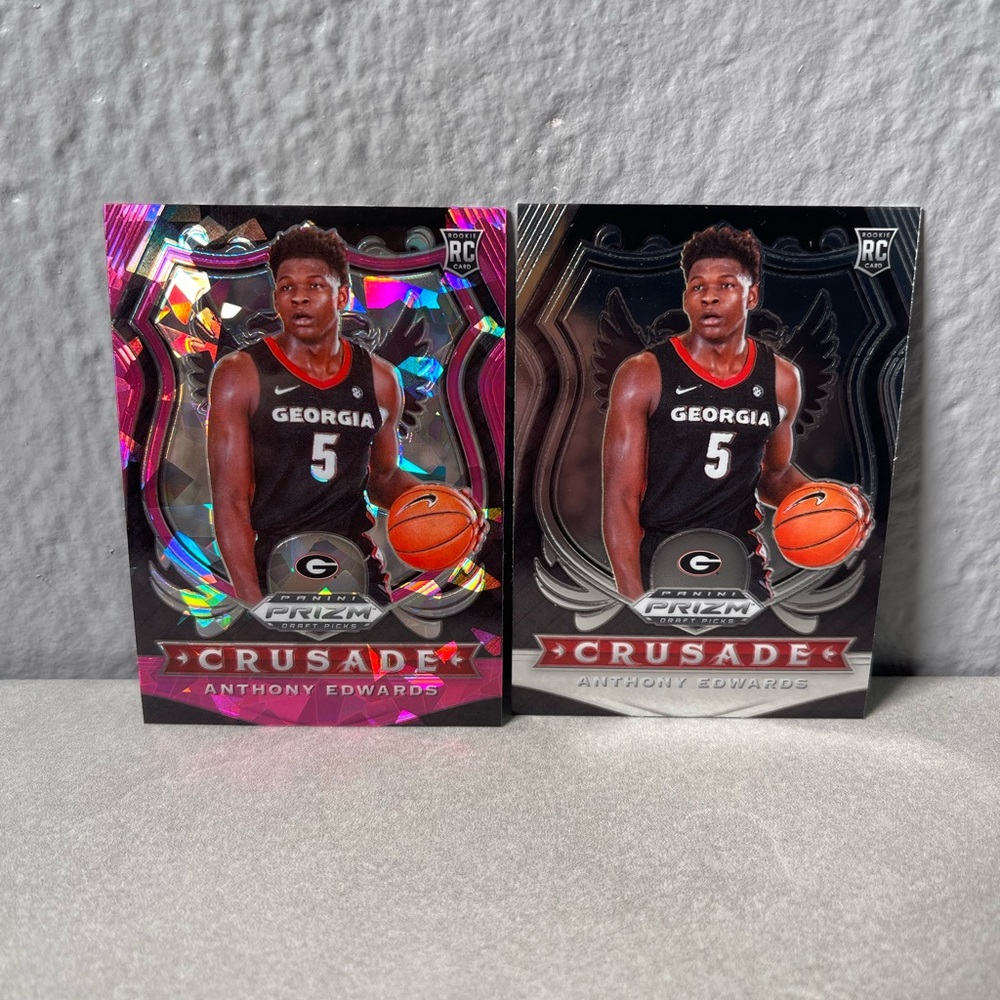 Anthony Edwards ~ Panini Prizm Draft Picks ~ Crusade 2 card lot ~ Rookie Card